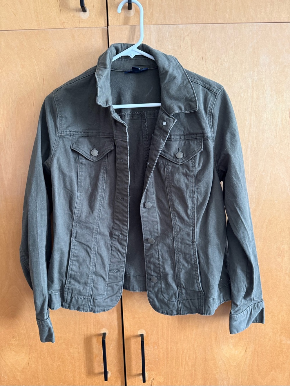 Charter Club Olive Green Cotton Utility Jean Jacket